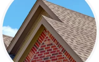 brick house with repaired roof