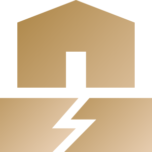 A tan geometric shape with a diagonal zigzag line, symbolizing Structural Foundation Repair.