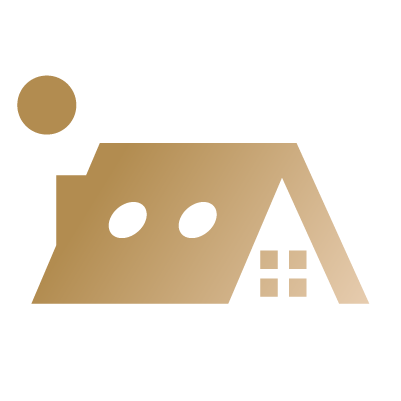 Gold icon of a sun tunnel in a residential roof.